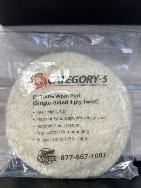 8 Inch 100% Wool Cutting Pad Hook & Loop